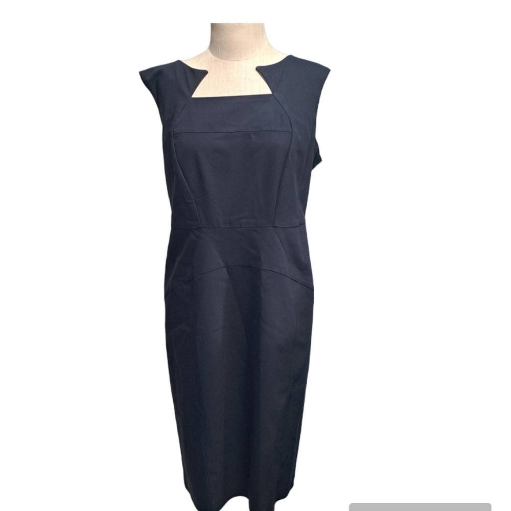 Eloqui Navy Pencil cocktail, work, career dress dress size 16 - Picture 2 of 5